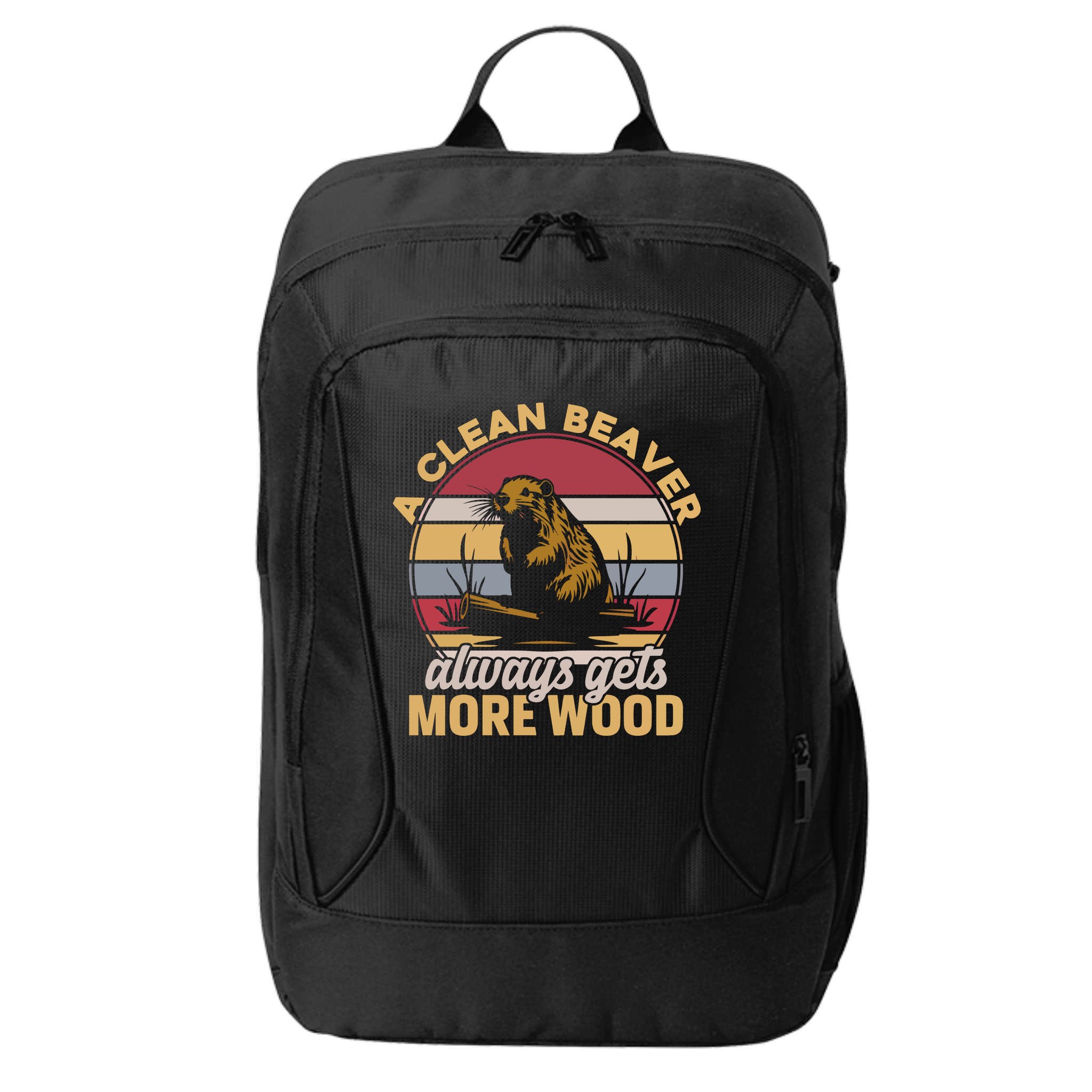 A Clean Beaver Always Gets More Wood Vintage City Backpack