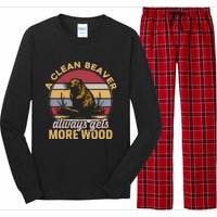 A Clean Beaver Always Gets More Wood Vintage Long Sleeve Pajama Set