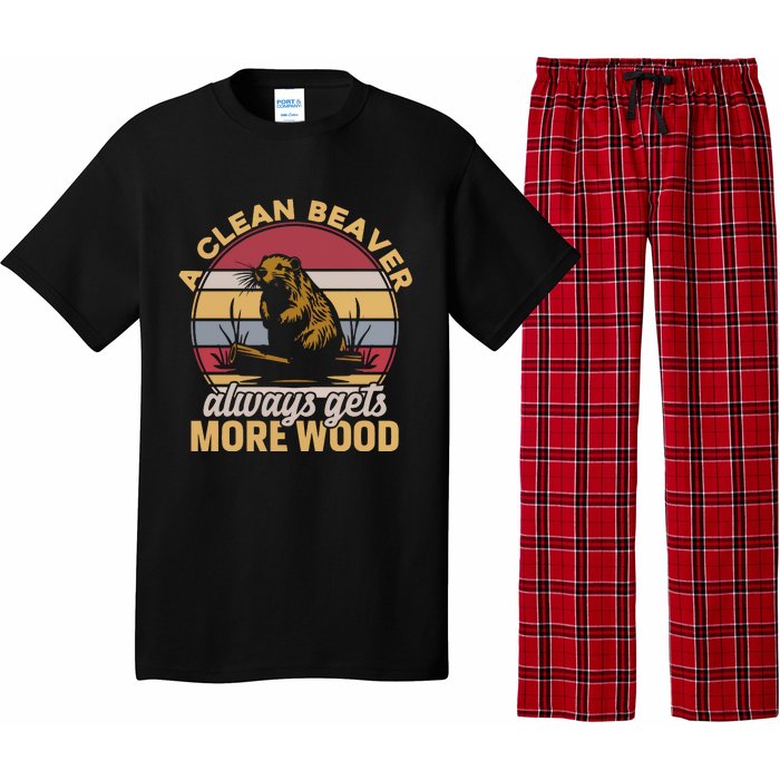 A Clean Beaver Always Gets More Wood Vintage Pajama Set