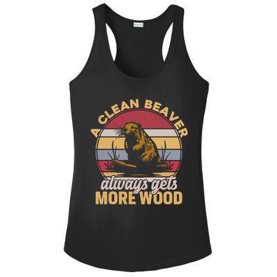 A Clean Beaver Always Gets More Wood Vintage Ladies PosiCharge Competitor Racerback Tank