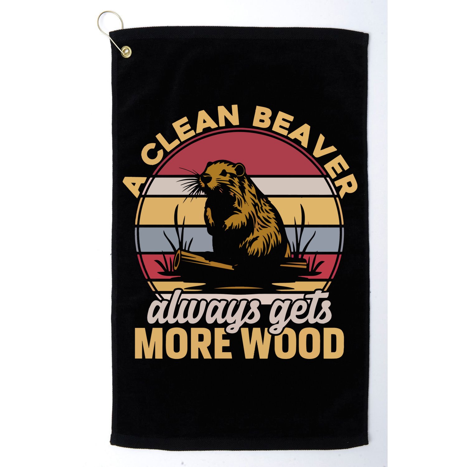 A Clean Beaver Always Gets More Wood Vintage Golf Towel