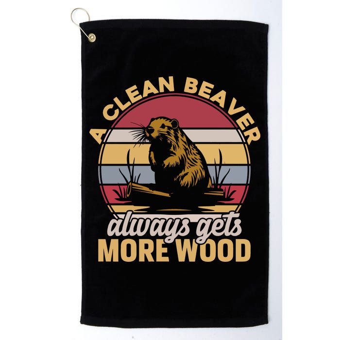 A Clean Beaver Always Gets More Wood Vintage Golf Towel
