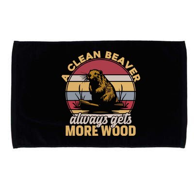 A Clean Beaver Always Gets More Wood Vintage Microfiber Hand Towel