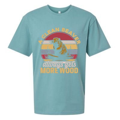 A Clean Beaver Always Gets More Wood Vintage Sueded Cloud Jersey T-Shirt