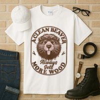 A Clean Beaver Always Gets More Wood Graphic Funny Raunchy Tall T-Shirt