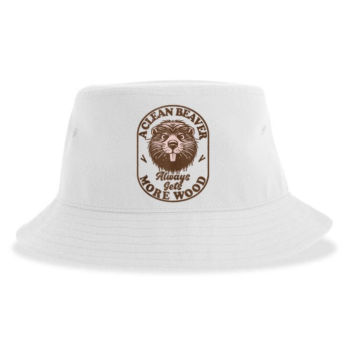 A Clean Beaver Always Gets More Wood Graphic Funny Raunchy Sustainable Bucket Hat
