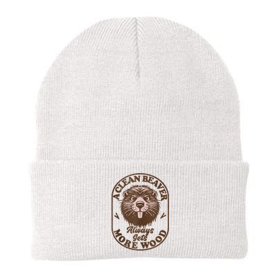 A Clean Beaver Always Gets More Wood Graphic Funny Raunchy Beanie