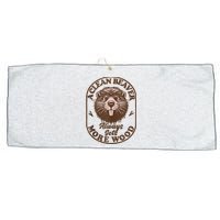 A Clean Beaver Always Gets More Wood Graphic Funny Raunchy Large Microfiber Waffle Golf Towel