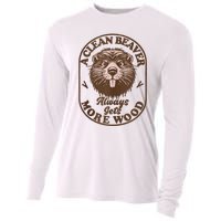 A Clean Beaver Always Gets More Wood Graphic Funny Raunchy Cooling Performance Long Sleeve Crew