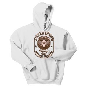 A Clean Beaver Always Gets More Wood Graphic Funny Raunchy Kids Hoodie