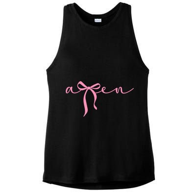 Amen Coquette Bow Ladies PosiCharge Tri-Blend Wicking Tank