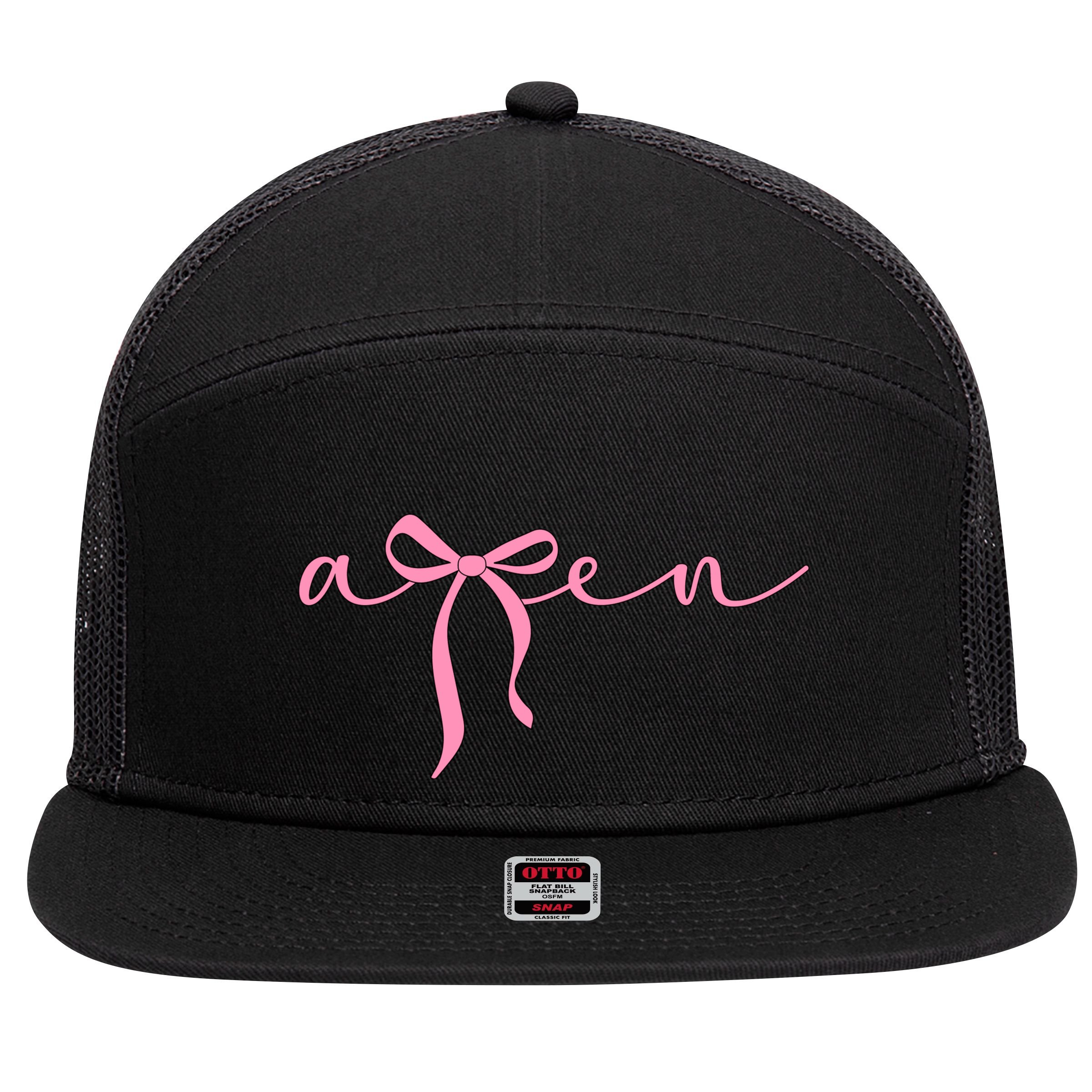 Amen Coquette Bow 7 Panel Mesh Trucker Snapback Hat