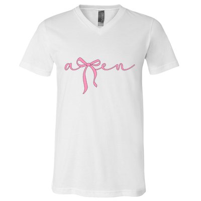Amen Coquette Bow V-Neck T-Shirt