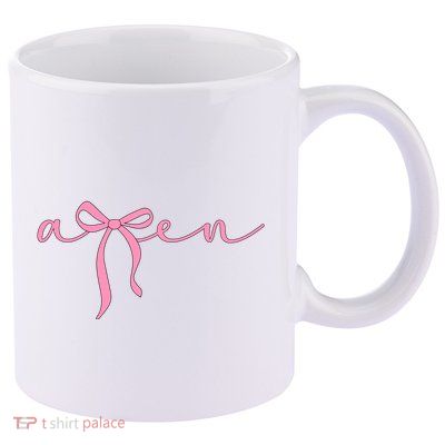 Amen Coquette Bow 11oz C Handle Ceramic Mug