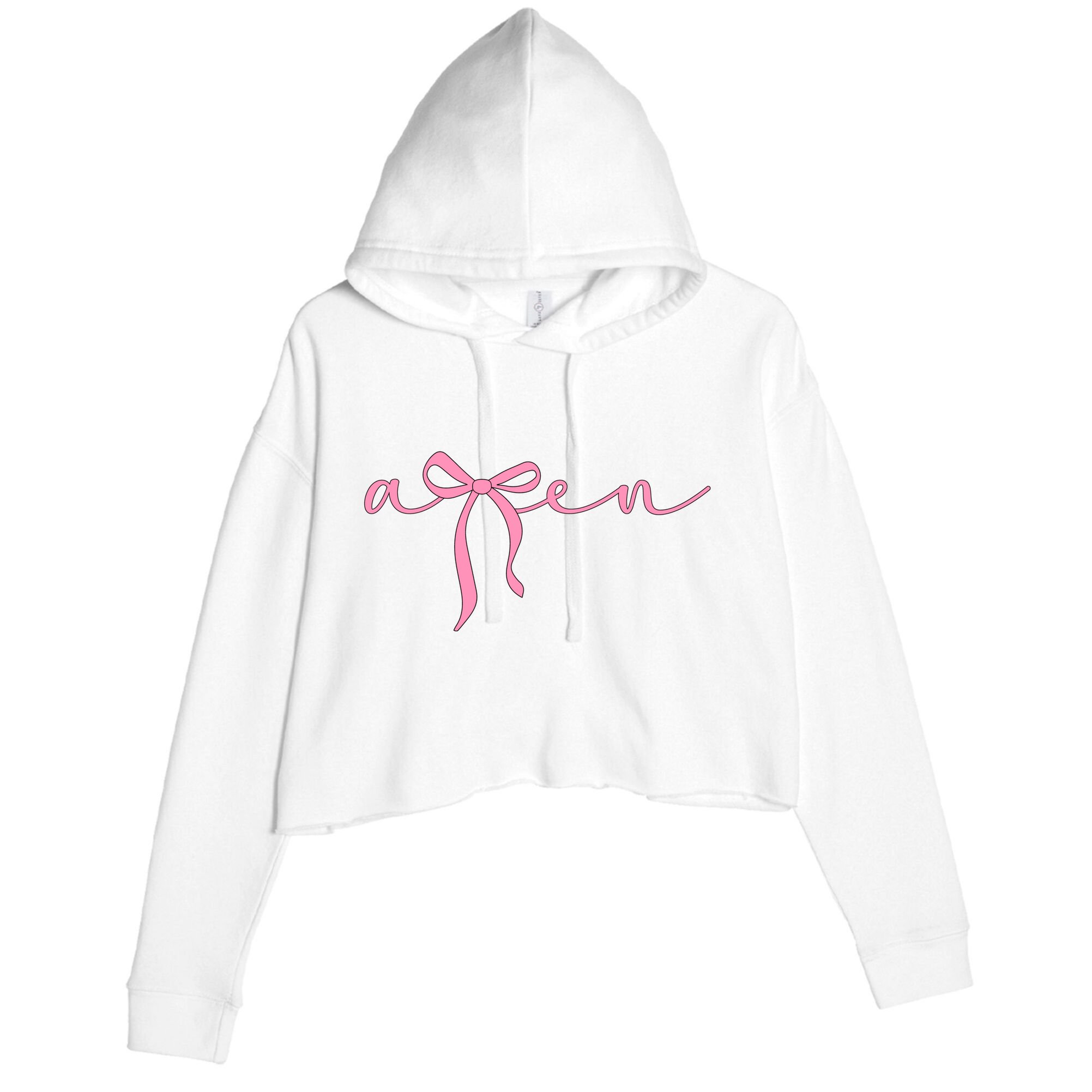 Amen Coquette Bow Crop Fleece Hoodie