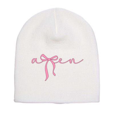 Amen Coquette Bow Short Acrylic Beanie