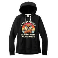 A Clean Beaver Always Gets More Wood Adult Humor Women's Fleece Hoodie