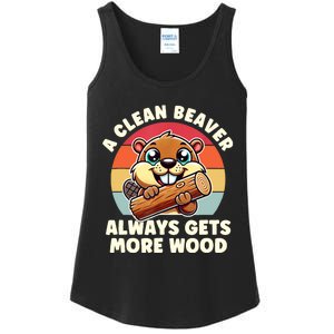 A Clean Beaver Always Gets More Wood Adult Humor Ladies Essential Tank