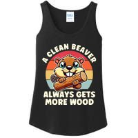 A Clean Beaver Always Gets More Wood Adult Humor Ladies Essential Tank