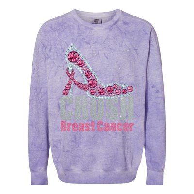 Awesome Crush Breast Cancer Gift A Bling Shoes Gift Colorblast Crewneck Sweatshirt