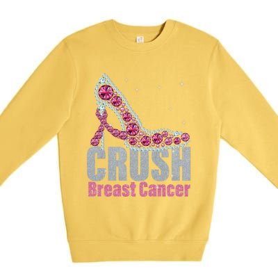 Awesome Crush Breast Cancer Gift A Bling Shoes Gift Premium Crewneck Sweatshirt