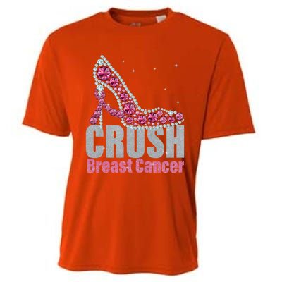 Awesome Crush Breast Cancer Gift A Bling Shoes Gift Cooling Performance Crew T-Shirt