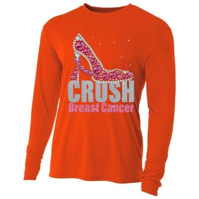 Awesome Crush Breast Cancer Gift A Bling Shoes Gift Cooling Performance Long Sleeve Crew