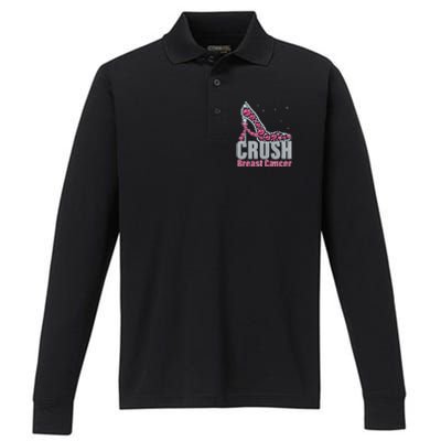 Awesome Crush Breast Cancer Gift A Bling Shoes Gift Performance Long Sleeve Polo