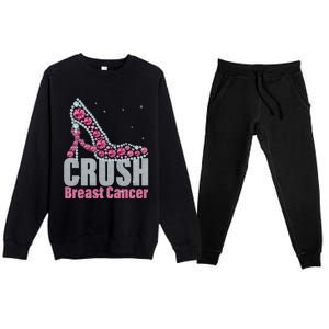 Awesome Crush Breast Cancer Gift A Bling Shoes Gift Premium Crewneck Sweatsuit Set