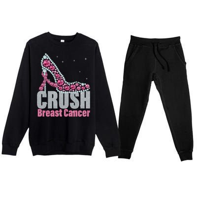 Awesome Crush Breast Cancer Gift A Bling Shoes Gift Premium Crewneck Sweatsuit Set