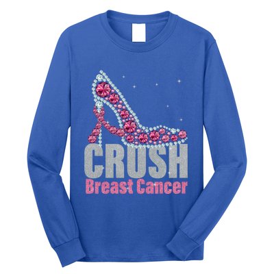 Awesome Crush Breast Cancer Gift A Bling Shoes Gift Long Sleeve Shirt