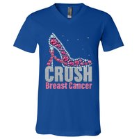 Awesome Crush Breast Cancer Gift A Bling Shoes Gift V-Neck T-Shirt