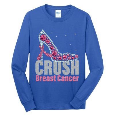 Awesome Crush Breast Cancer Gift A Bling Shoes Gift Tall Long Sleeve T-Shirt