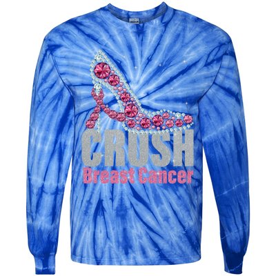 Awesome Crush Breast Cancer Gift A Bling Shoes Gift Tie-Dye Long Sleeve Shirt