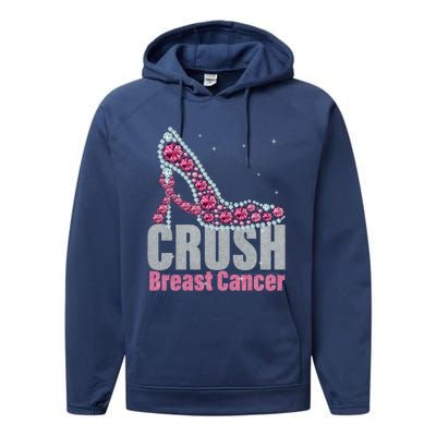 Awesome Crush Breast Cancer Gift A Bling Shoes Gift Performance Fleece Hoodie