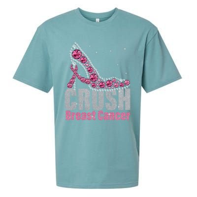 Awesome Crush Breast Cancer Gift A Bling Shoes Gift Sueded Cloud Jersey T-Shirt