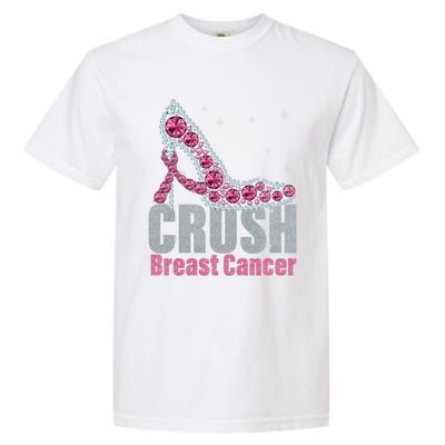 Awesome Crush Breast Cancer Gift A Bling Shoes Gift Garment-Dyed Heavyweight T-Shirt