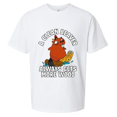 A Clean Beaver Always Gets More Wood Sueded Cloud Jersey T-Shirt