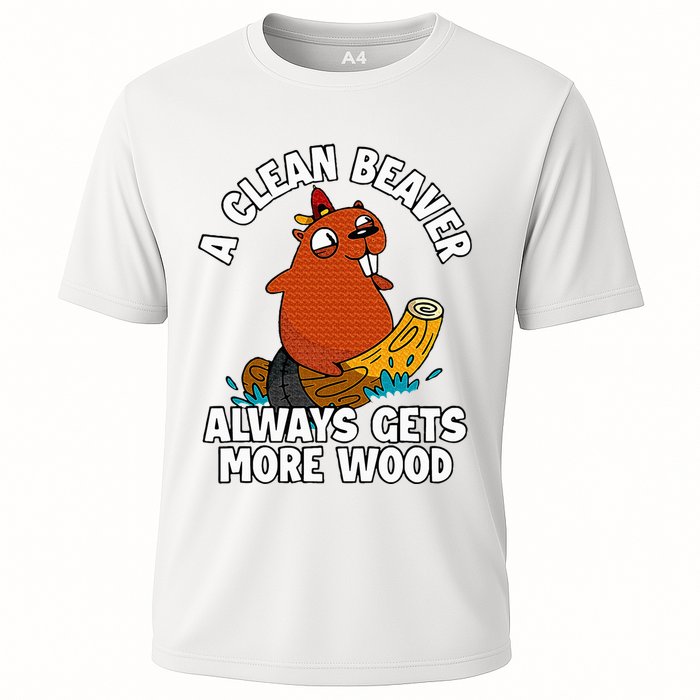 A Clean Beaver Always Gets More Wood Cooling Performance Crew T-Shirt