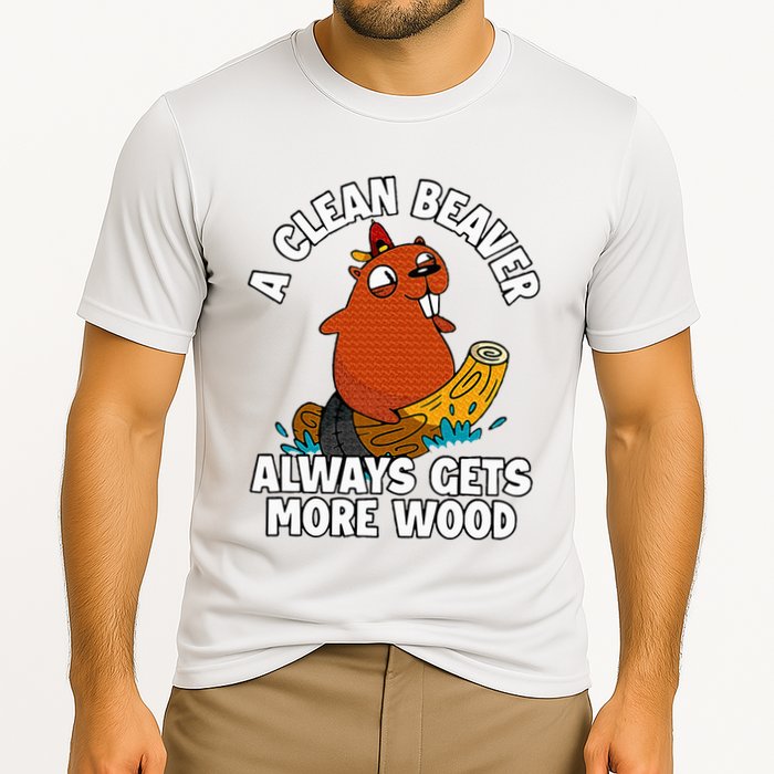 A Clean Beaver Always Gets More Wood Cooling Performance Crew T-Shirt