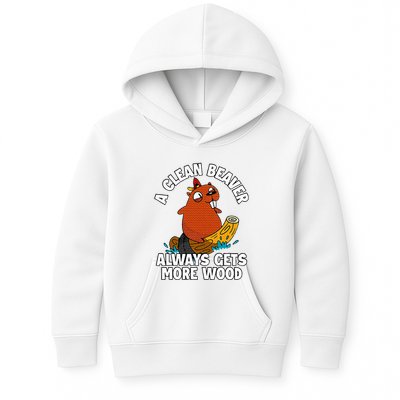 A Clean Beaver Always Gets More Wood Kids Hoodie