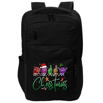 Asl Christmas Buffalo Plaid Asl Christmas Impact Tech Backpack