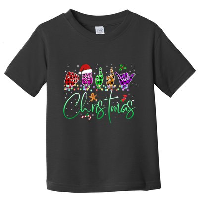 Asl Christmas Buffalo Plaid Asl Christmas Toddler T-Shirt