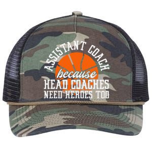 Assistant Coach Because Head Coaches Need Heroes Too Retro Rope Trucker Hat Cap