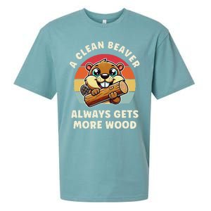 A Clean Beaver Always Gets More Wood Sueded Cloud Jersey T-Shirt