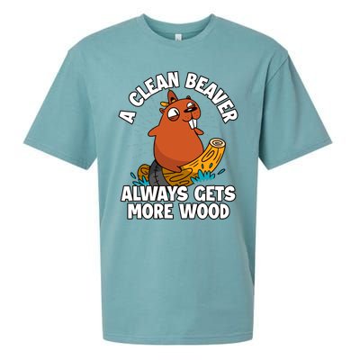 A Clean Beaver Always Gets More Wood Sueded Cloud Jersey T-Shirt