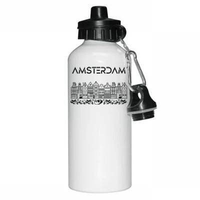 Amsterdam City Badge Amsterdam Typography Cute Tulips Aluminum Water Bottle