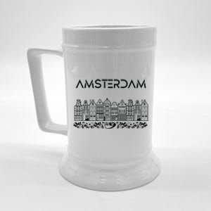 Amsterdam City Badge Amsterdam Typography Cute Tulips Beer Stein