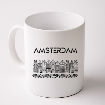 Amsterdam City Badge Amsterdam Typography Cute Tulips Coffee Mug