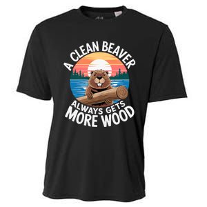 A Clean Beaver Always Gets More Wood Magical And Funny Beaver Lover Gifts Cooling Performance Crew T-Shirt